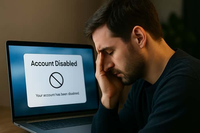 اکانت دیسیبل شده