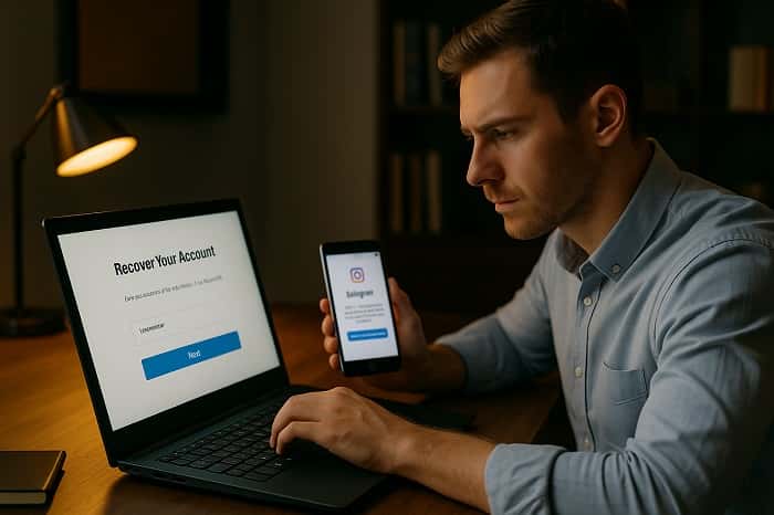 بازیابی اکانت اینستاگرام با نام کاربری