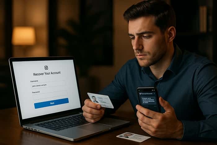 بازیابی اکانت اینستاگرام با نام کاربری