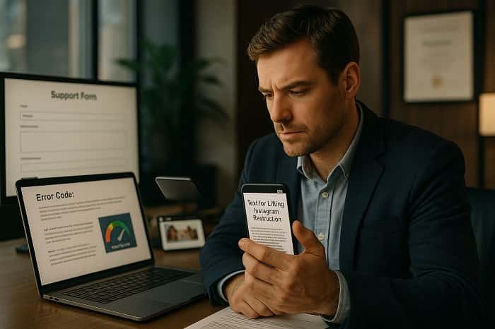 متن برای رفع محدودیت اینستاگرام