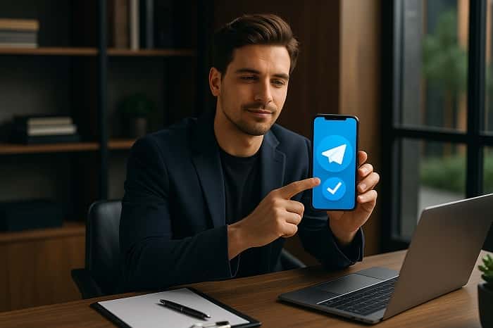 خرید تیک آبی تلگرام