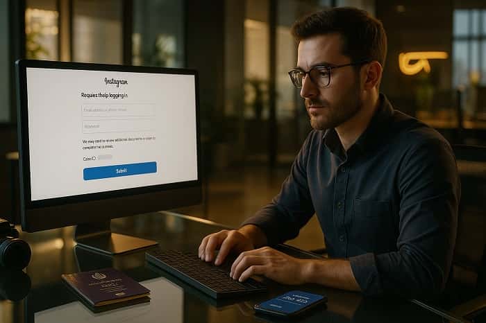 فرم بازگردانی پیج اینستاگرام