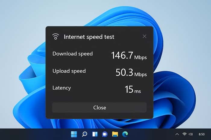 تست سرعت اینترنت ویندوز 11