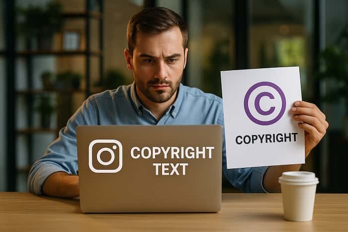 متن کپی رایت اینستاگرام