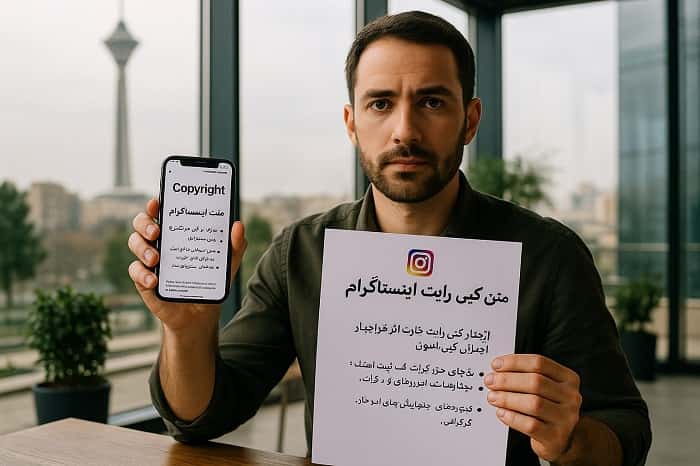 متن کپی رایت اینستاگرام