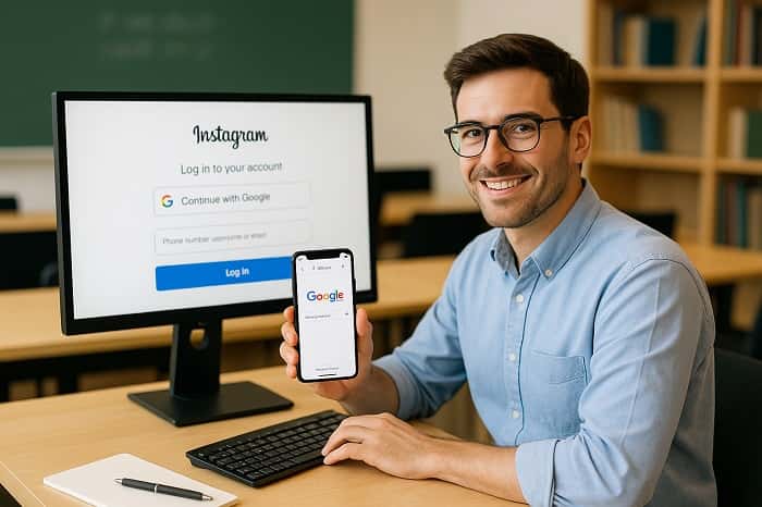 آموزش ورود به اینستاگرام با گوگل
