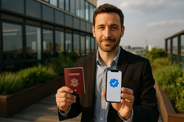 تیک آبی اینستاگرام با پاسپورت 