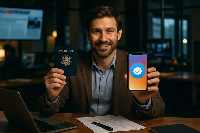 تیک آبی اینستاگرام با پاسپورت