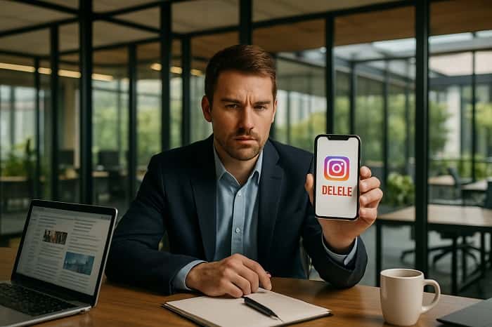 حذف دائم اکانت اینستاگرام با گوشی
