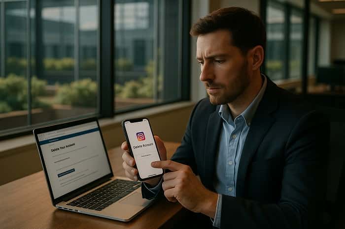 دیلیت اکانت اینستاگرام با لینک مستقیم