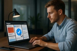 دانلود استیکر تیک آبی اینستاگرام