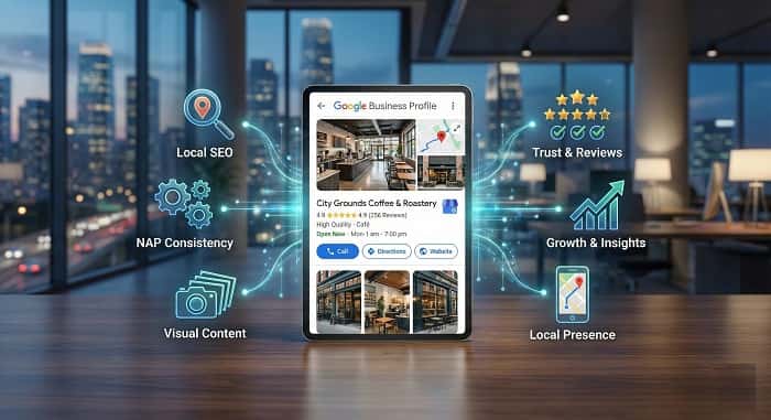 نمای نقشه گوگل با کارت اطلاعات یک کسب‌وکار