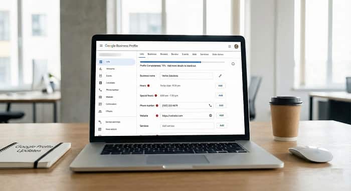 داشبورد مدیریت پروفایل کسب‌وکار گوگل و تنظیمات اصلی نمایه