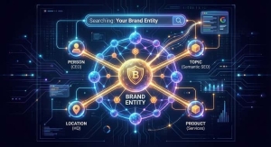 تصویر گراف شبکه‌ای برای توضیح نالج گراف گوگل و ارتباط میان موجودیت‌ها