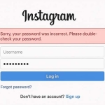 نمونه صفحه ورود برای بازیابی اکانت هک شده اینستاگرام