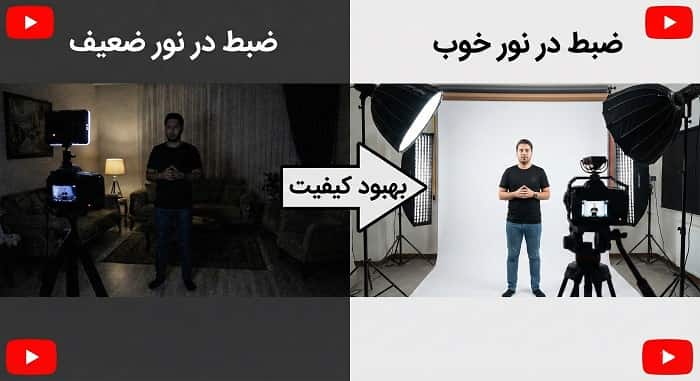  «تاثیر نورپردازی مناسب روی کیفیت ویدیو یوتیوب»