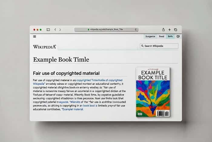 تصویر جلد کتاب به‌عنوان مثال استفاده منصفانه در مقاله ویکی پدیا