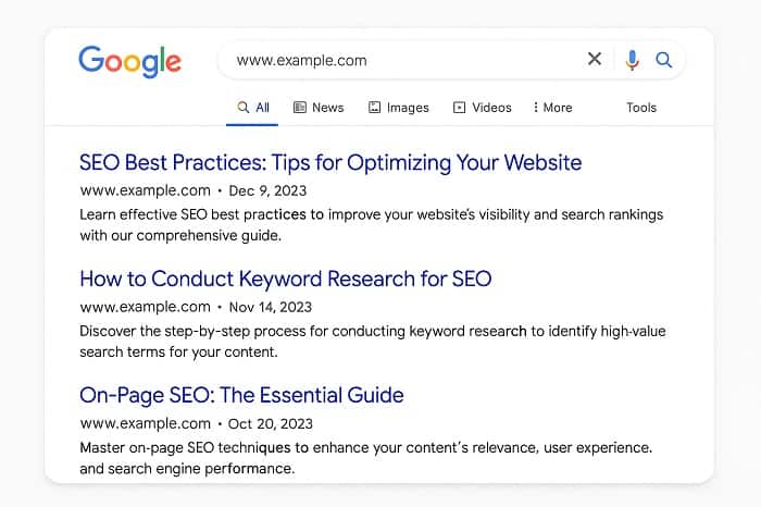 نمایش نتایج برتر گوگل برای مقالات سئو شده یک وبسایت