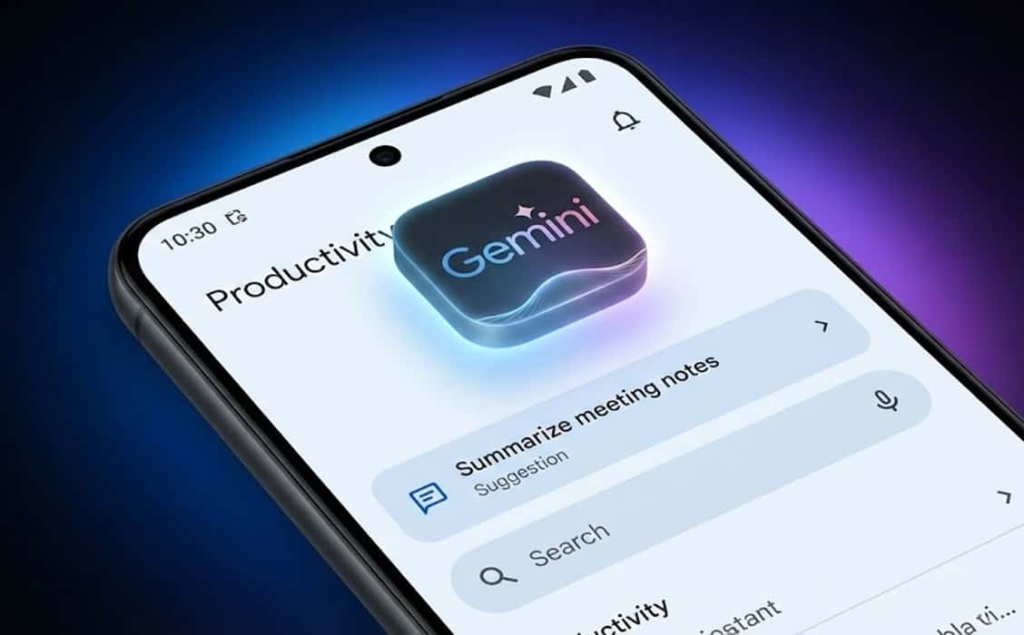 گوشی اندرویدی با دکمه شناور دستیار هوش مصنوعی جمینای