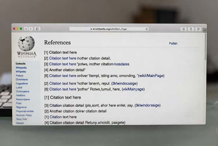 نمونه استفاده از منابع معتبر در پایان مقاله ویکی پدیا