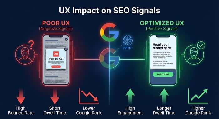 بهینه‌سازی تجربه کاربری برای سئو