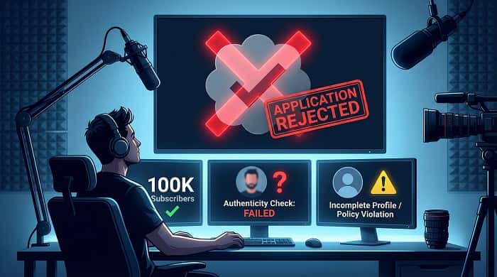 دلایل رد شدن درخواست تیک یوتیوب