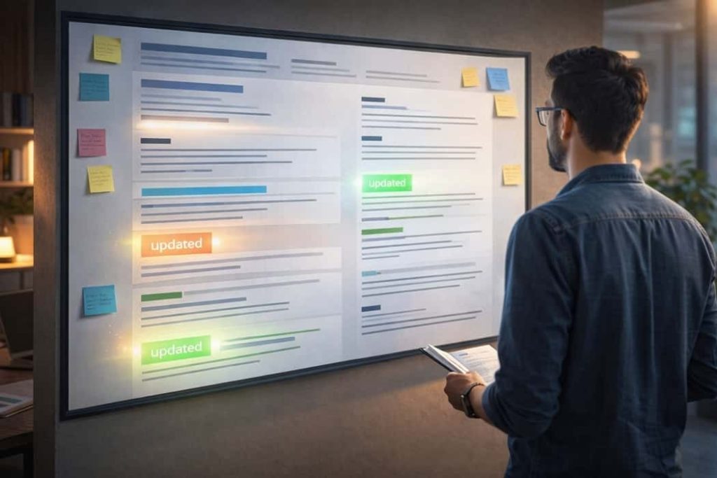 به‌روزرسانی محتوا و هم‌راستا کردن آن با نیت جستجو