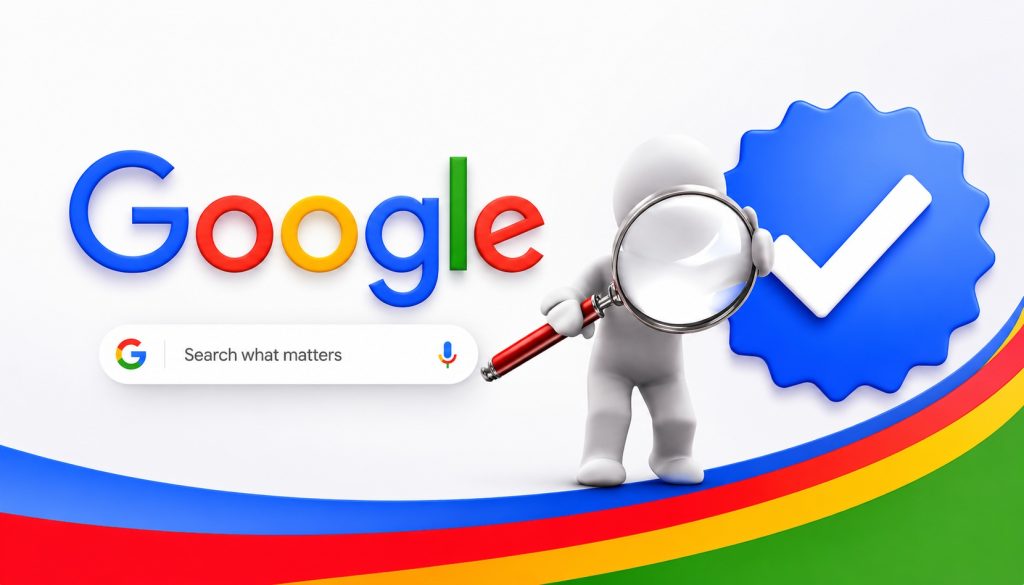 Google's search with a magnifying focus